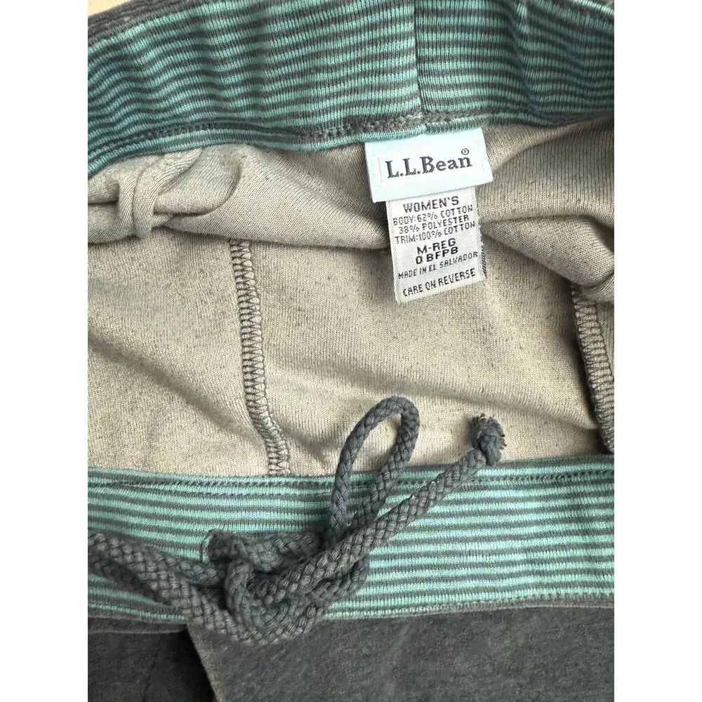L.L.Bean Velvet Pull On Pants Storm Blue Elastic Waist Drawstring Straight Leg M - Picture 7 of 13